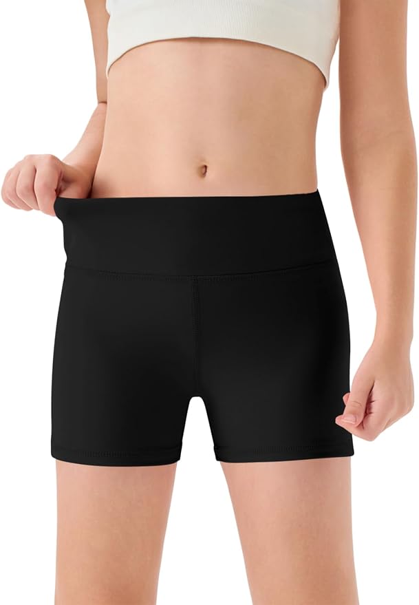 Girls High Waisted Dance Shorts